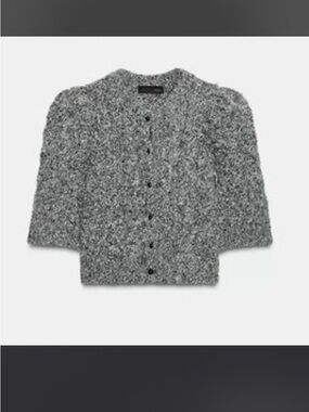 ZARA- Women's grey cardigan- Size: S- NWT